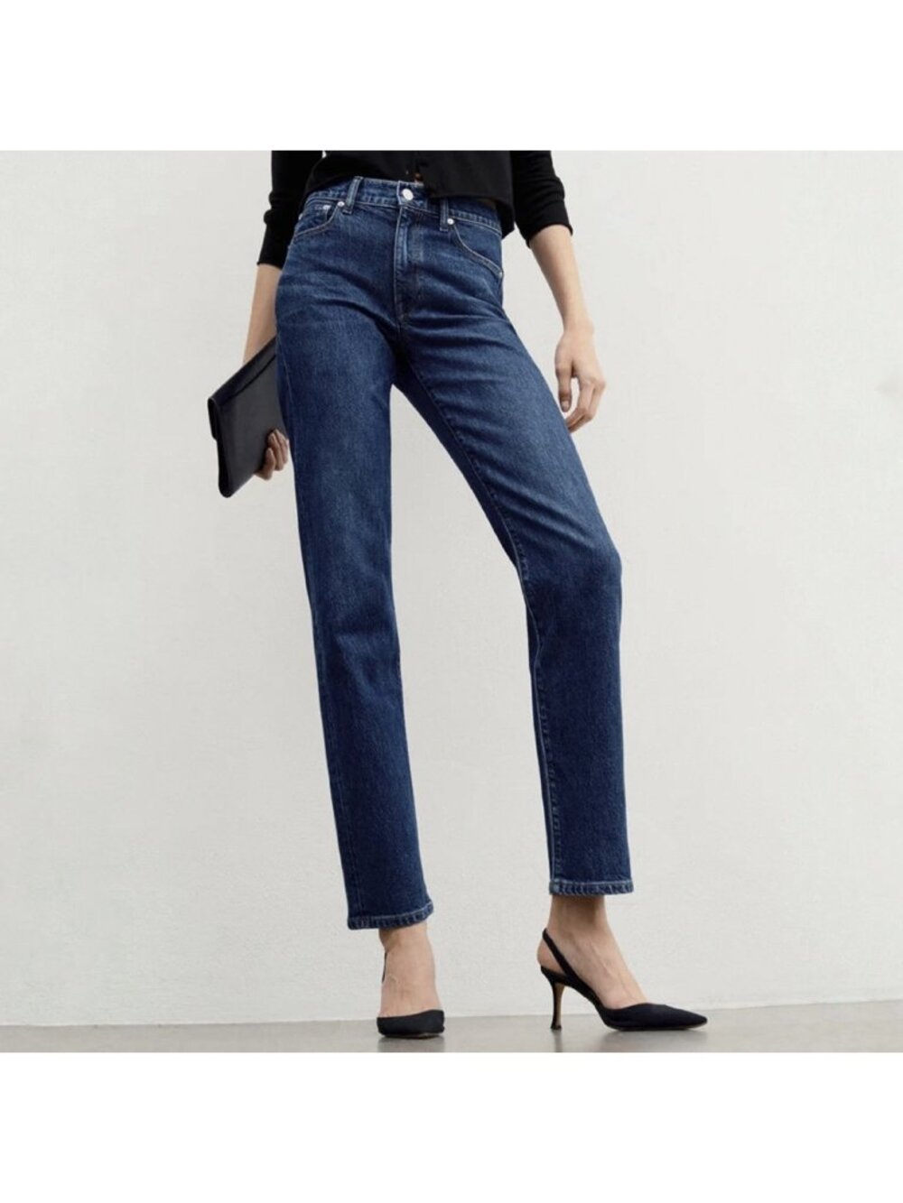 AYR The LaLa 90’s Straight Leg Blue Jeans Waylon Dark Wash Women’s Size 27 Short